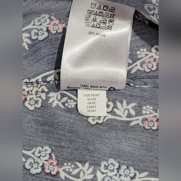 Charter Club Sleeveless Print Shirt Intrepid Blue Combo Size 16/ Xl - Picture 8 of 8